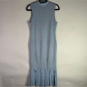 STAUD Sky Blue Sleeveless Midi Dress